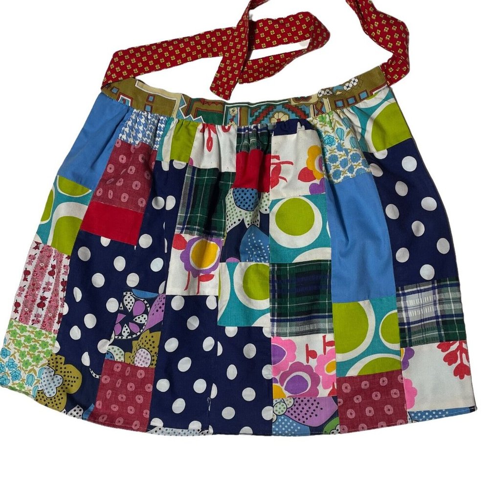 Vintage Boho Patchwork Kitchen Apron Bohemian Fes… - image 6